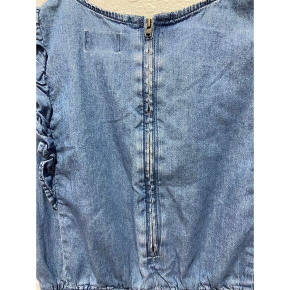 Old Navy Girls Blue Ruffle Sleeve Romper Size Large (10-12yrs) - Picture 6 of 6